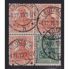 ALEMANIA 1917 ESTAMPILLAS SE-TENANT ZUSAMMENDRUCKE USADO QUE SON MUCHO MAS RAROS MI. W6ab como el tipo mas barato 150 EUROS